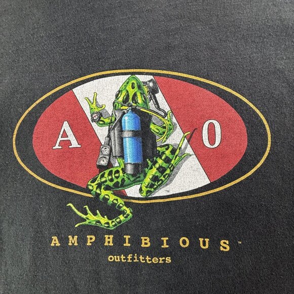 Vintage Amphibious Outfitter Shirt Mens 2XL Cayman Island Diver USA Made 90s Y2K - Picture 4 of 16